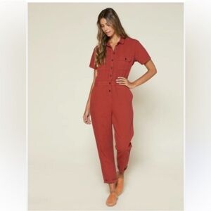 Outerknown Women's Jumpsuit no size tag. Inseam is 25” and pit to pit is 20”